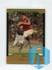 2004 BOWMAN DRAFT GOLD # BDP126 MATT CAIN ROOKIE